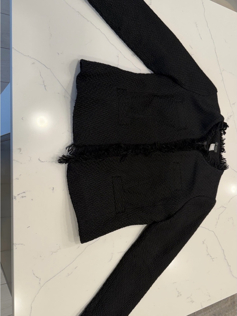 Classic Black Fringed Jacket - Women's